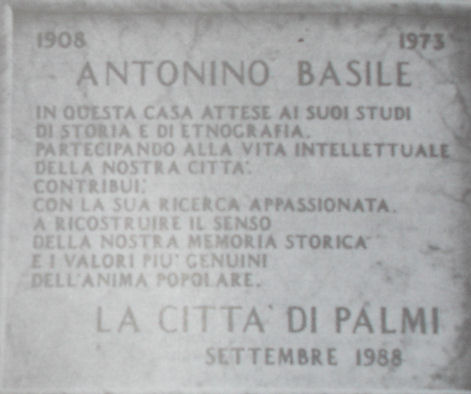 Epigrafe marmorea casa di Antonino Basile